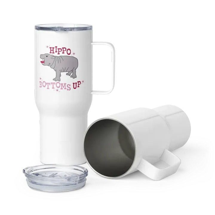 Hippo Bottoms Up Travel Mug | Moo Deng Inspired Merch product image (2)