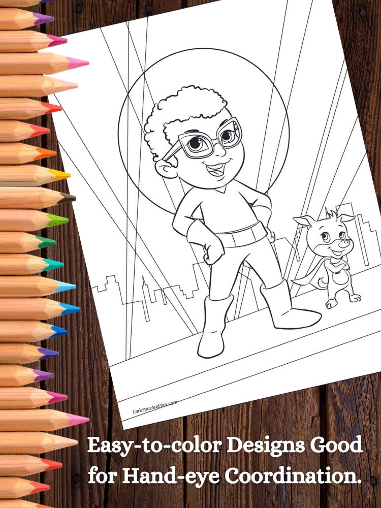 Hero Kids and Cute Aliens Printable Coloring Pages for Children product image (6)
