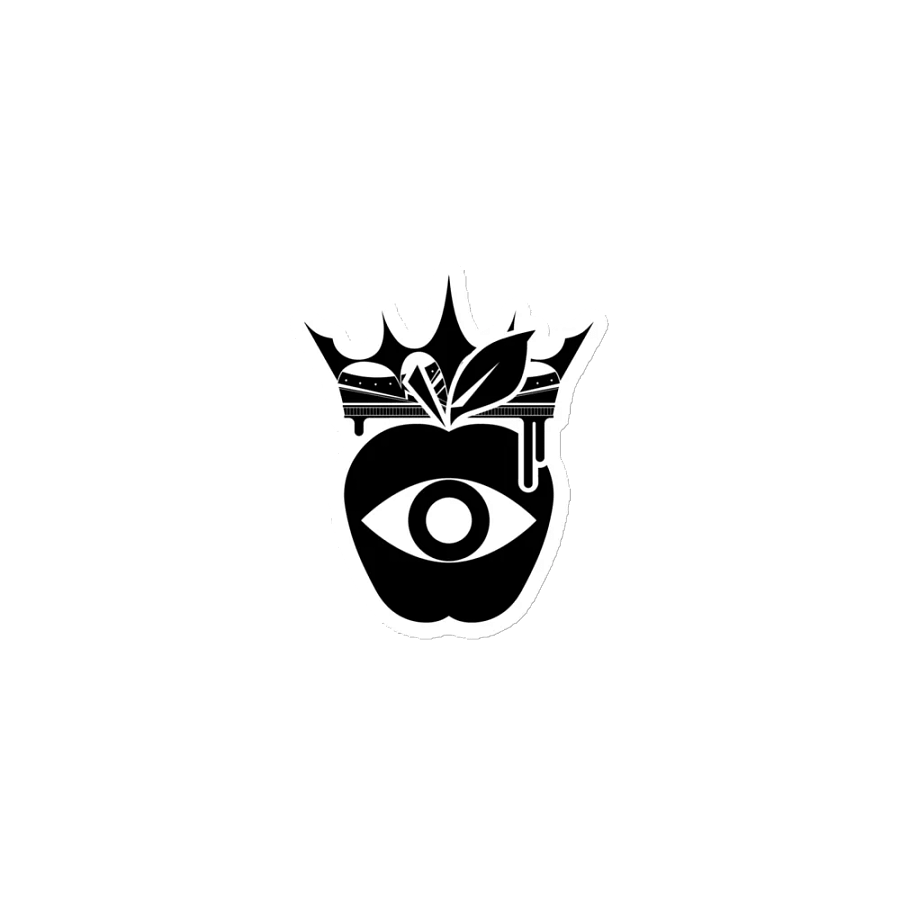 Crowned Apple (Black) ✦ Die-Cut Magnets product image (1)