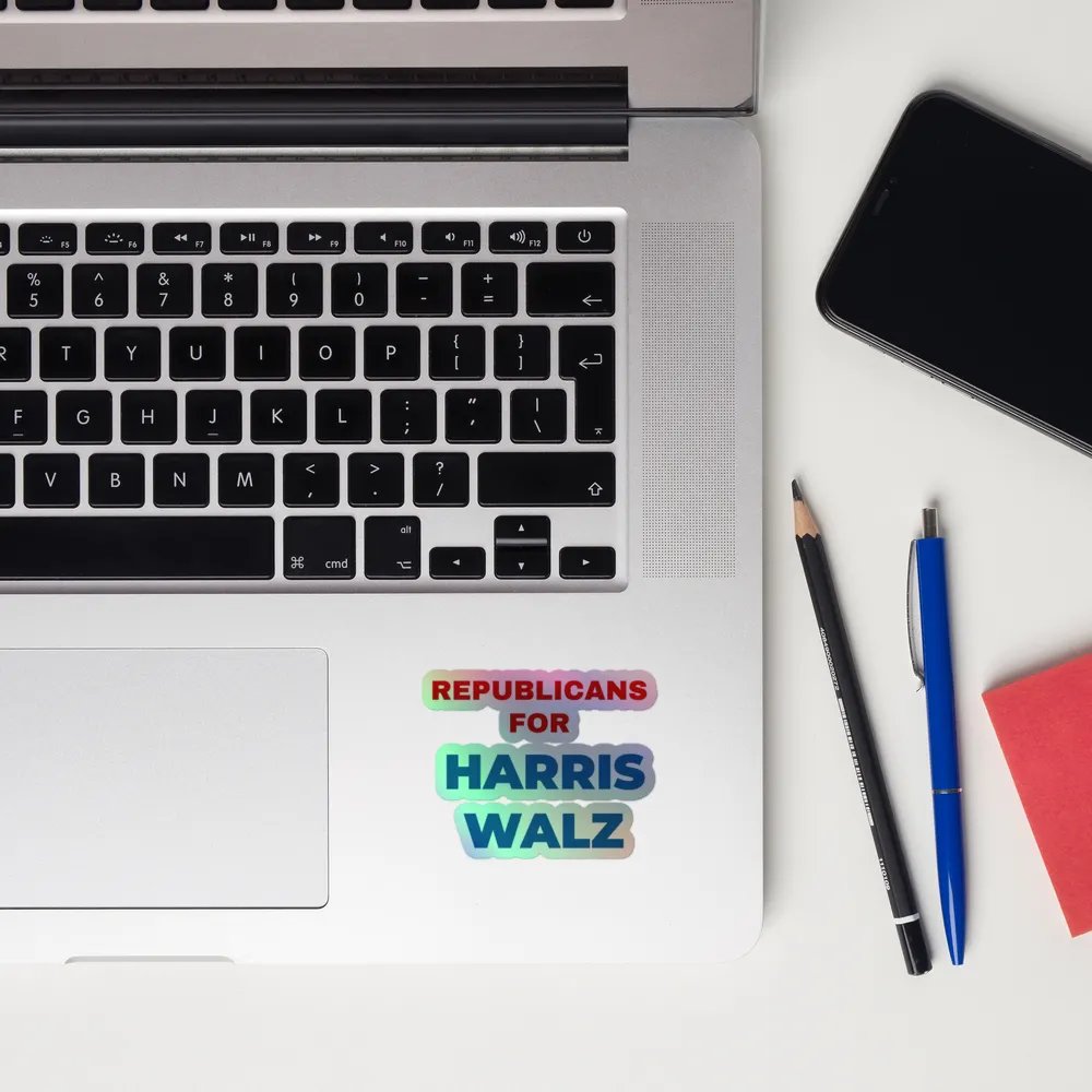 Republicans For Harris Walz Holographic Sticker product image (12)