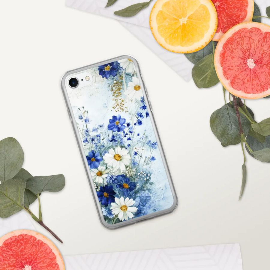 Elegant Blue Floral iPhone Case – Delicate Watercolor Design product image (338)