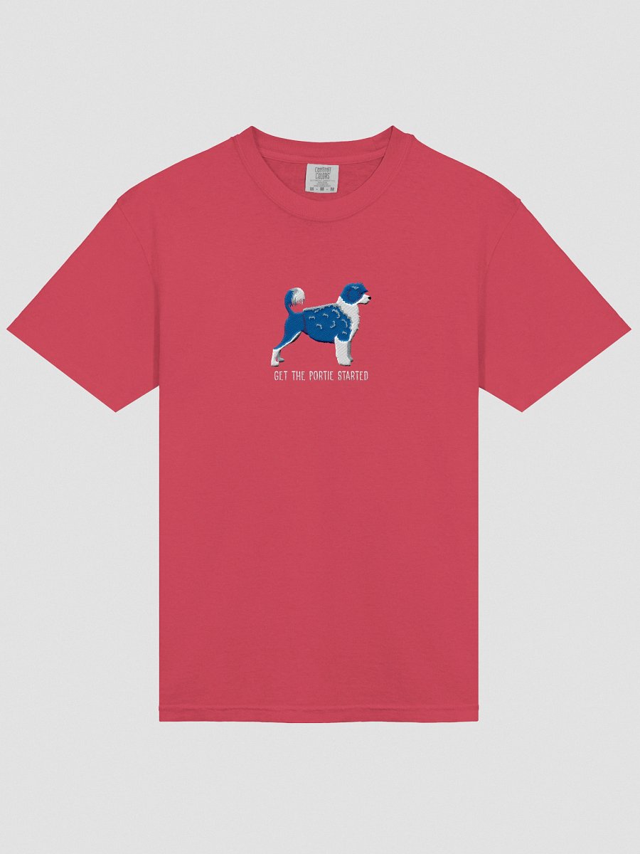 Get the Portie Started T-Shirt(Embroidered) of a Portuguese Water Dog(Blue & White) product image (53)