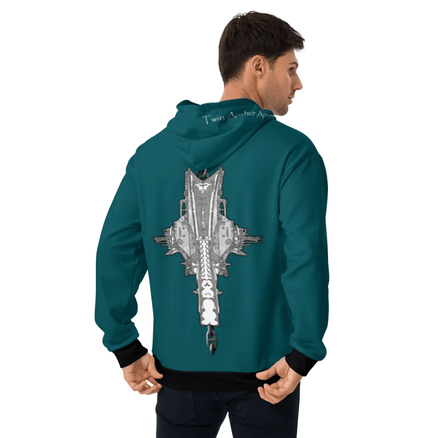 Teal Foss double tug Sketch Hoodie product image (11)
