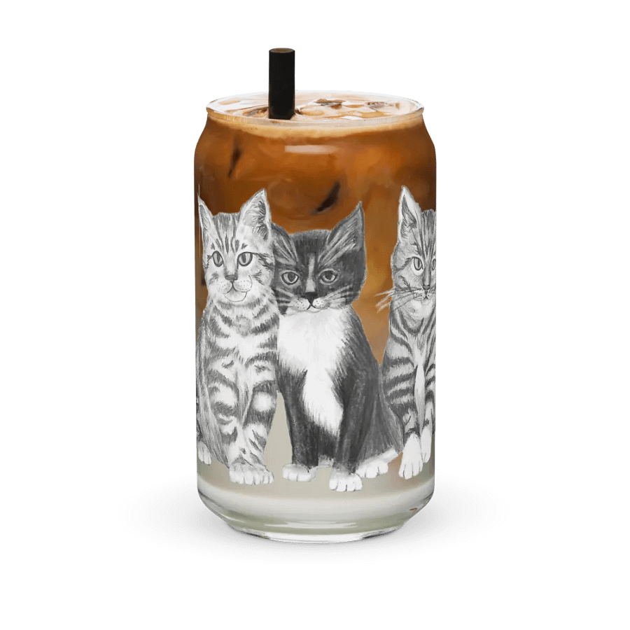 Kittens Drawing Glass Can Cup product image (36)