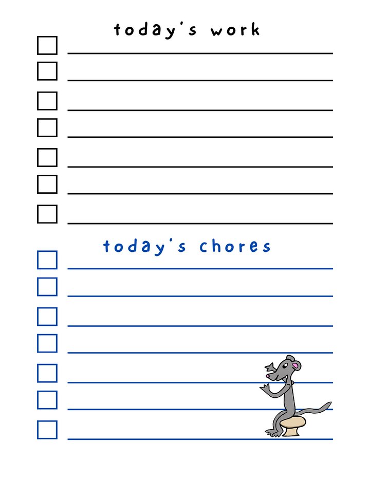 🐭🖤 Grey Rat Boy Dry Erase To-Do List – Small but Mighty Help for Big Plans! 🖤🐭 product image (2)