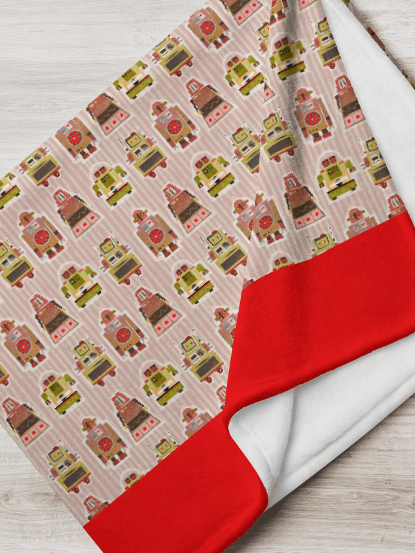 Atomic Robot Party - Blanket in Pink and Red product image (1)