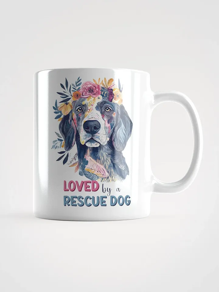 Loved By A Rescue Dog Floral Crown Mug product image (1)