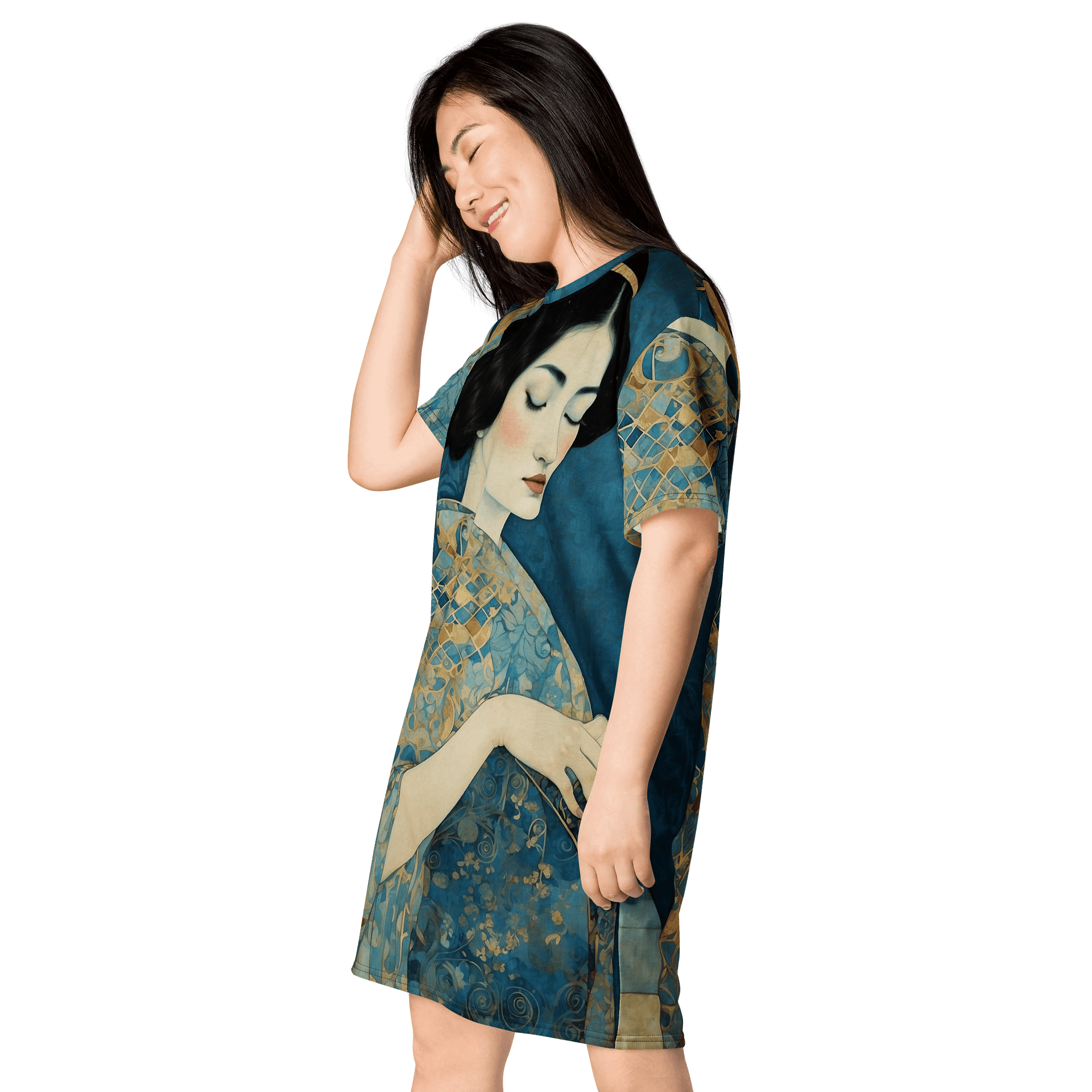 Golden Serenity T-Shirt Dress product image (3)