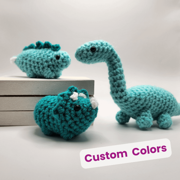 Custom Set of 3 Mini Dino Amigurumi product image (1)