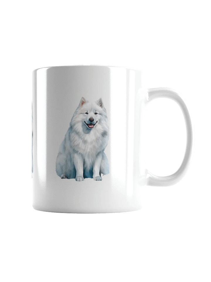 Fluffy White Dog Smiles Mug product image (1)