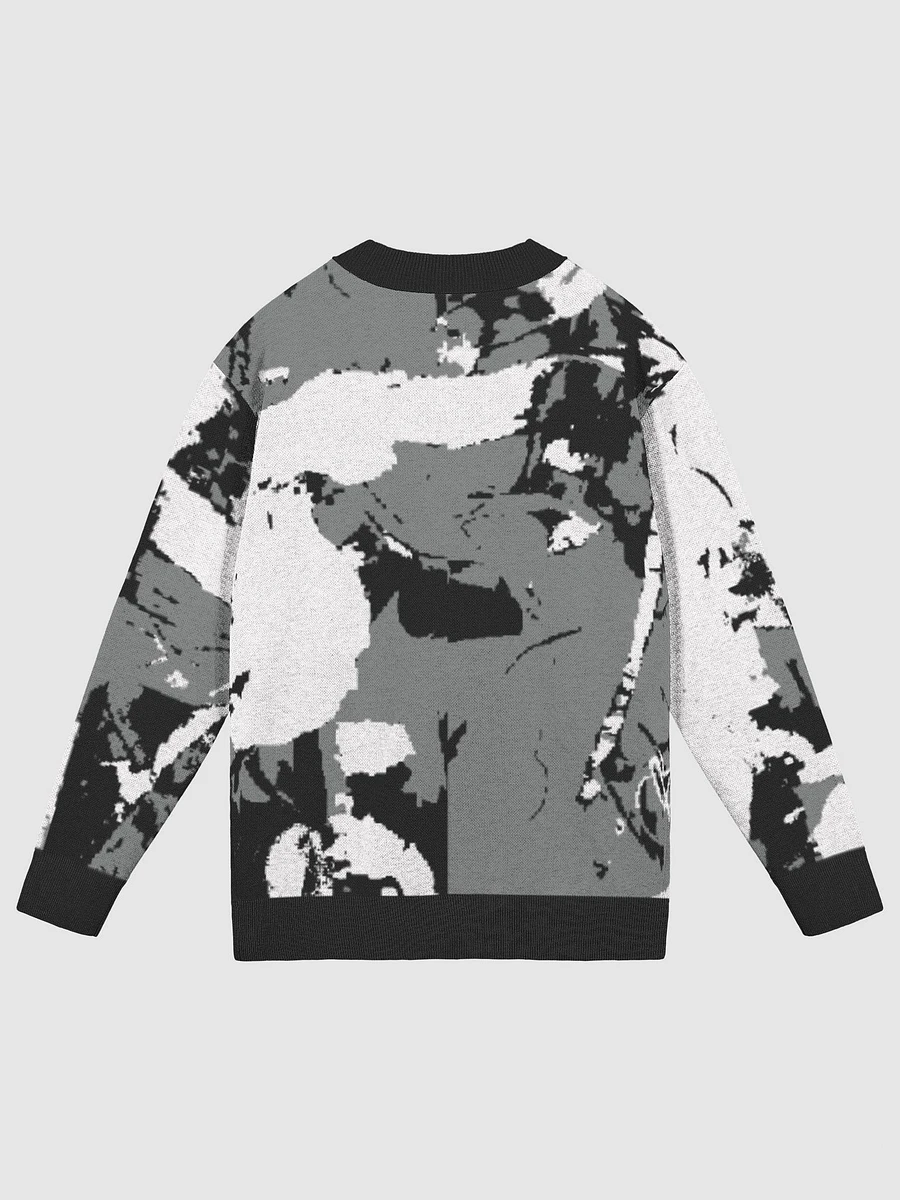 Miniaday Designs Abstract Floral Black and White Knitted Sweater Without Pocket product image (8)