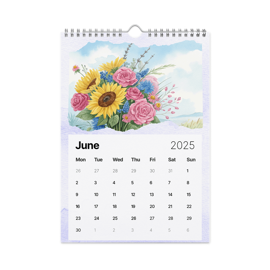 Blooming Seasons: A Watercolor Floral Calendar 2026 product image (8)