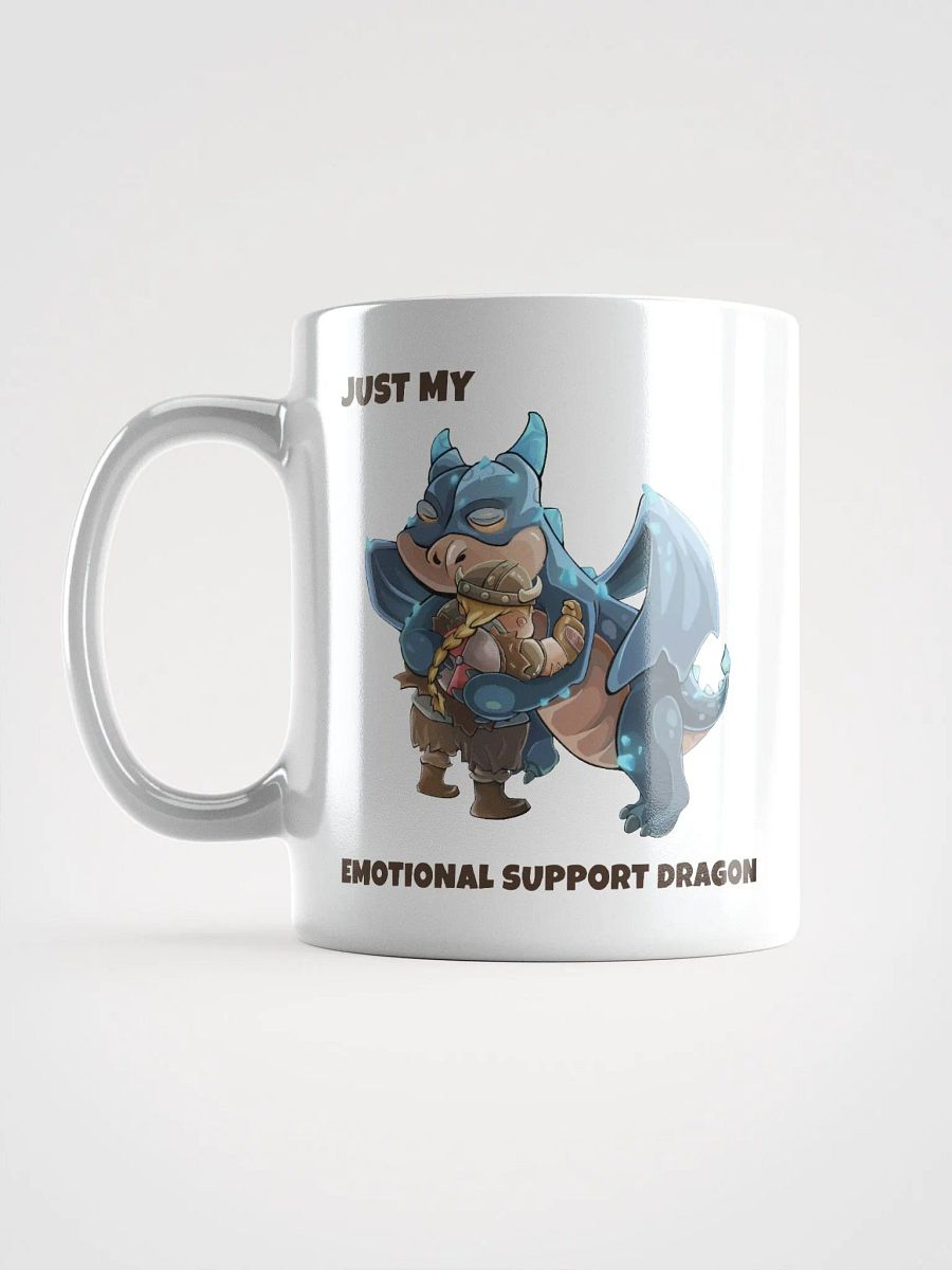 Emotional support Dragon & Viking Warrior white ceramic mug 11oz 15oz 20oz for gamers and fantasy fiction lovers product image (6)