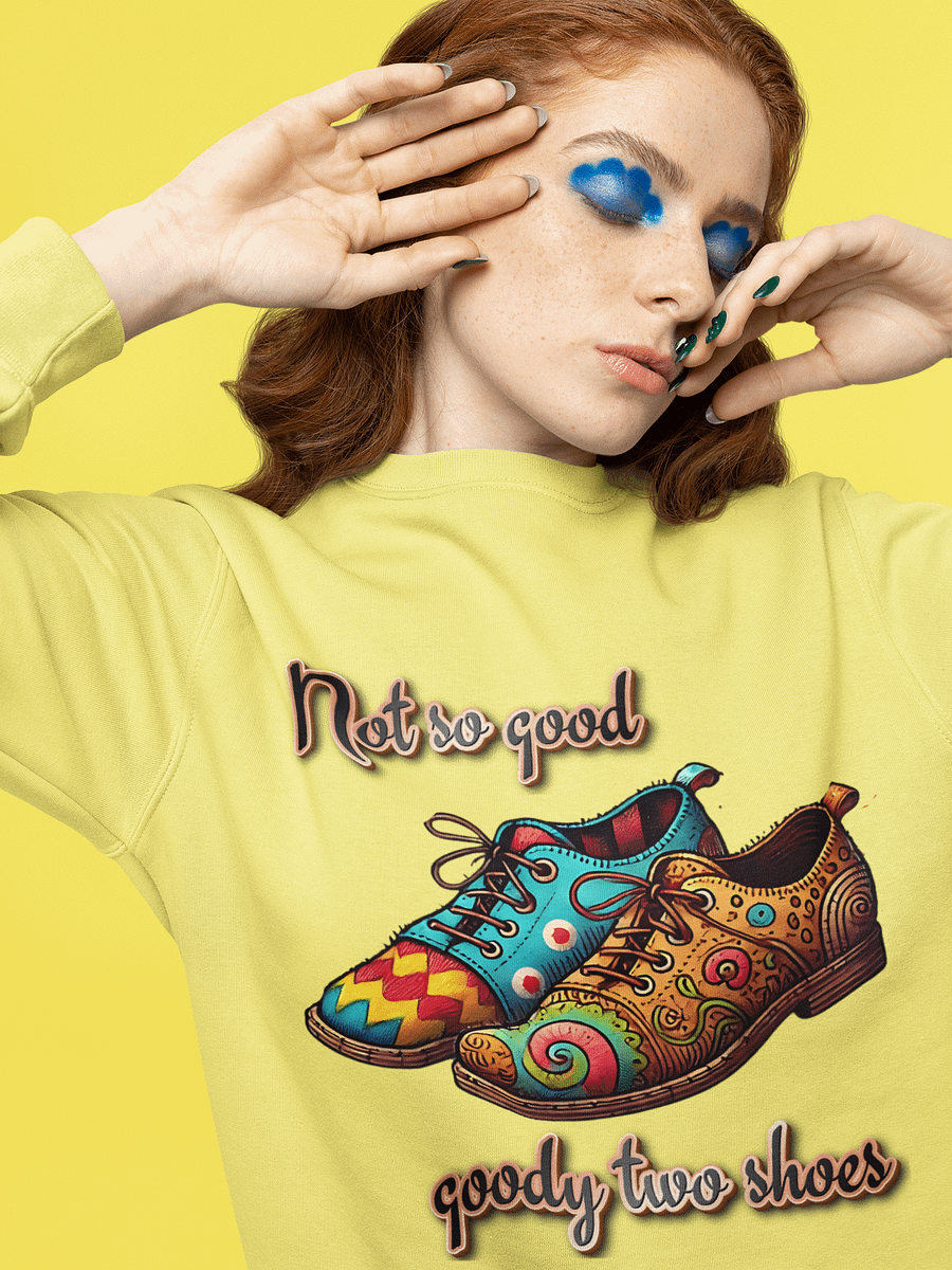Retro Mismatched Sneakers - 'Not So Good, Goody Two Shoes' Graphic Tee product image (2)