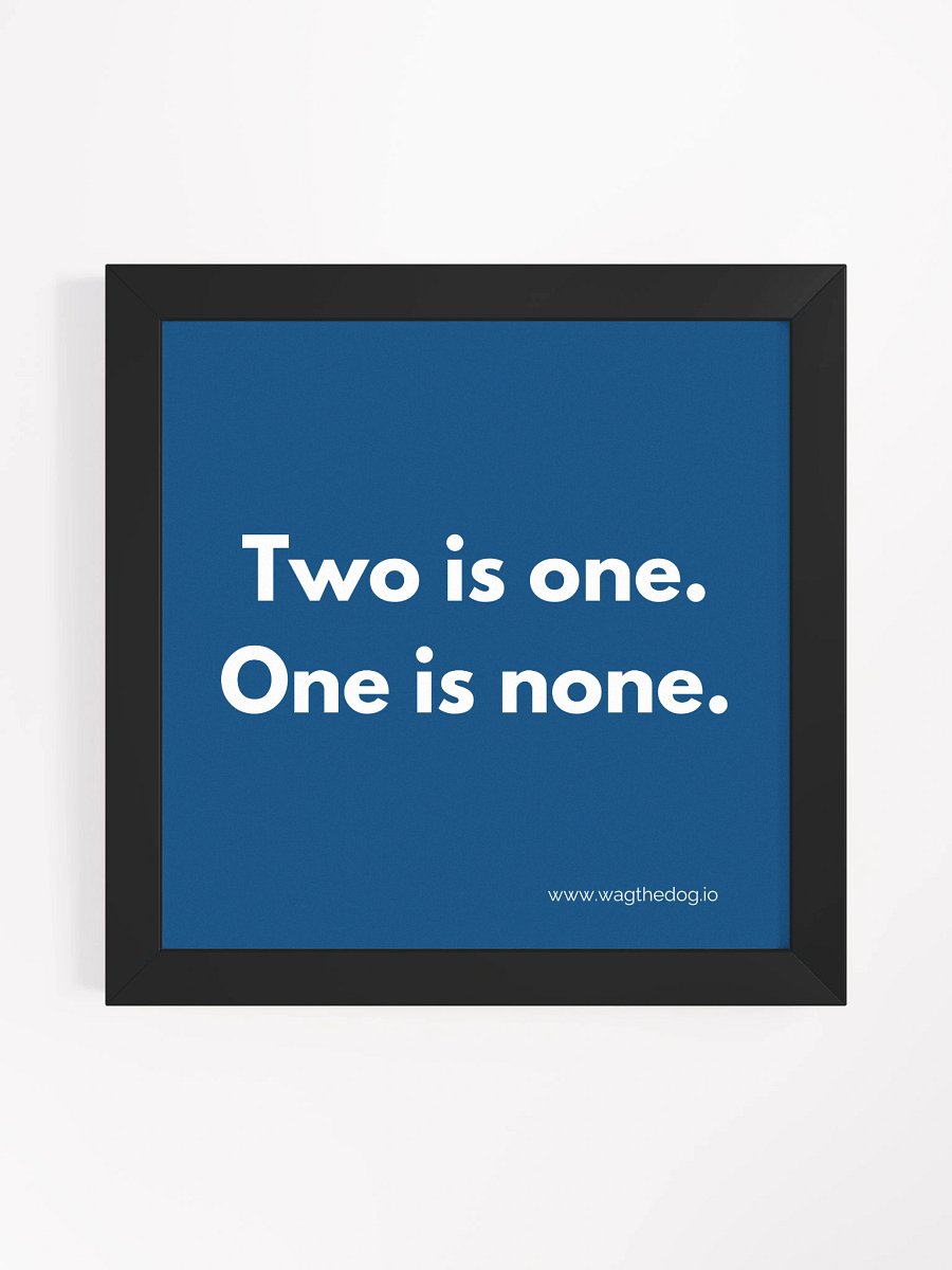 “Two Is One. One Is None.” – Framed Operational Reminder for Crisis Professionals product image (4)