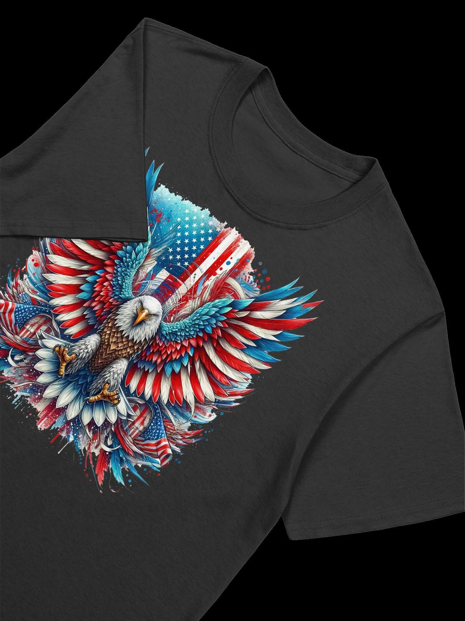 Patriotic Bald Eagle Art-American Flag Integrated Design T-Shirt product image (15)