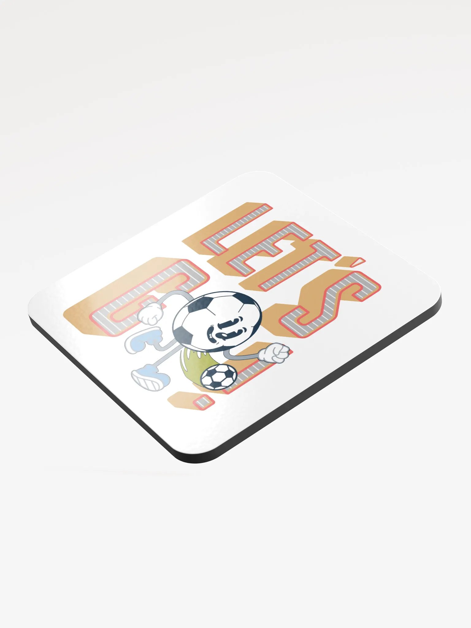Lets Go Mascot Soccer Head Cork Coaster product image (4)