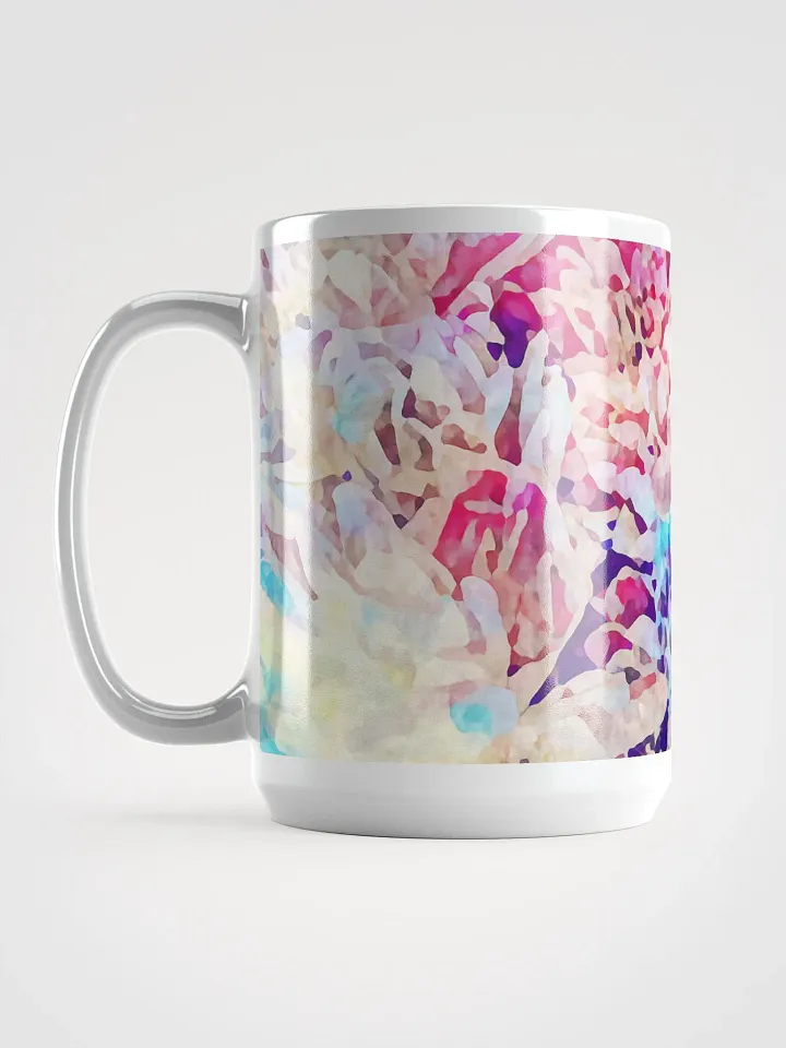 Abstract Graphic | White Coffee Mug | Pastel Dahlias Floral product image (1)