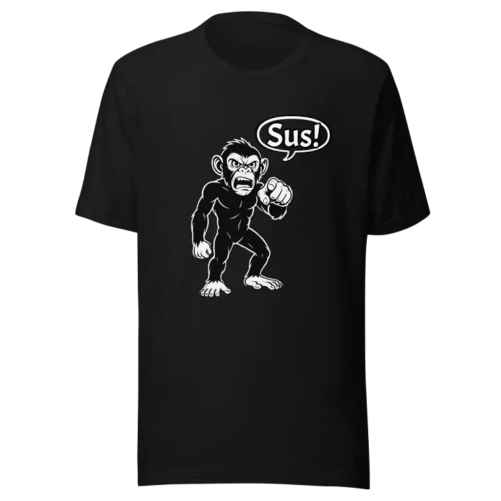 Sus Monkey - Funny - Meme T-Shirt - Bella Canvas 3001 Unisex Staple T-Shirt product image (2)