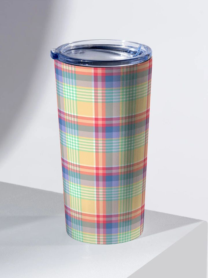 Bright Pastel Plaid Travel Tumbler product image (1)