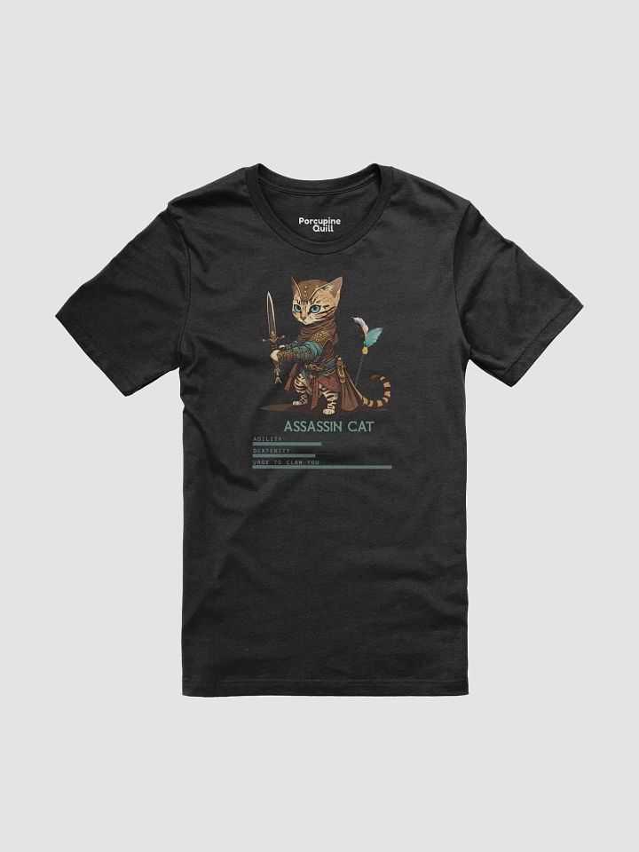 RPG Assassin Cat unisex short sleeve T-shirt for gamers and cat lovers product image (1)