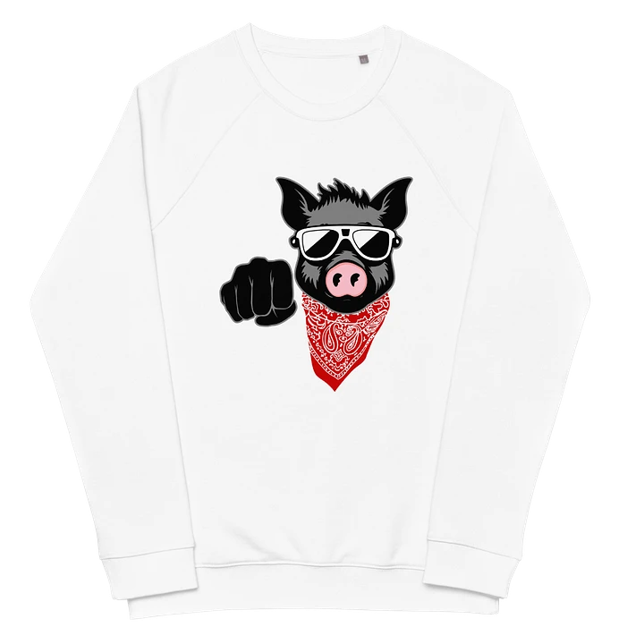 Kinky Fist Pig · organic raglan sweatshirt product image (2)