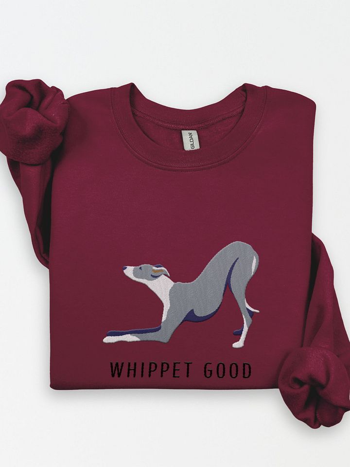 Whippet Good Sweatshirt (Embroidered) of a Whippet(Blue & White) product image (1)