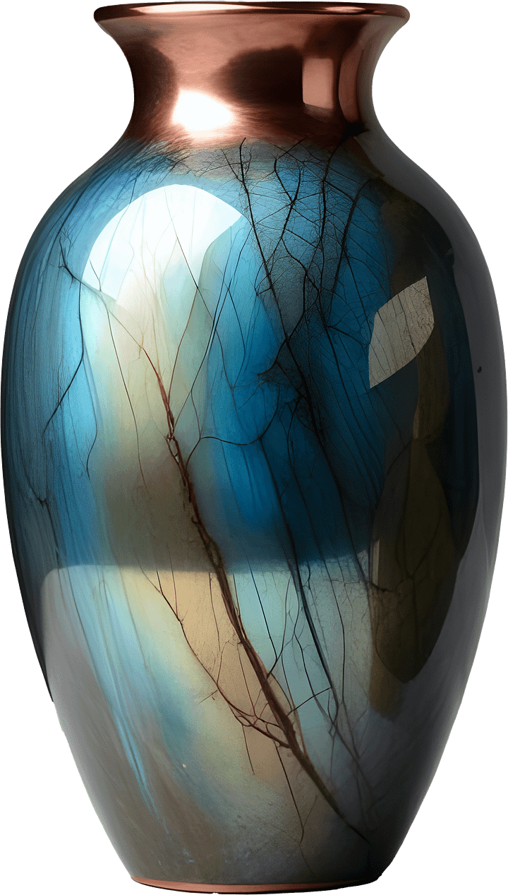 Stellar Luxe – Labradorite & Copper Vase PNG product image (1)