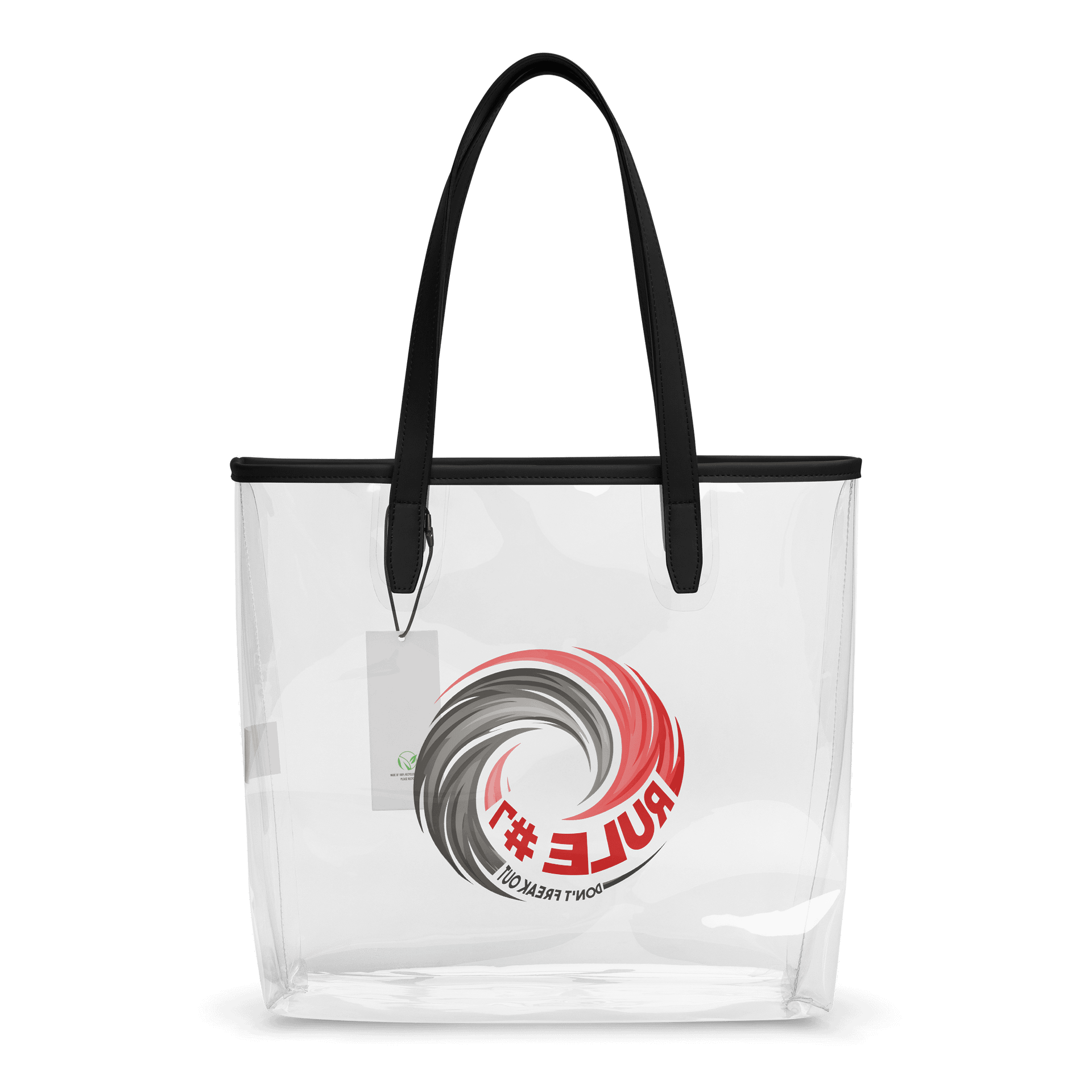 Rule #7 Clear Tote Bag Pewter and Red product image (2)