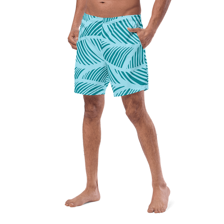 Teal Leaves All-Over Swim Trunks product image (2)
