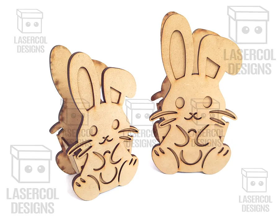 Easter Bunny Basket Set 2 (4 Styles, 2 Sizes) - Laser Cut Files product image (9)