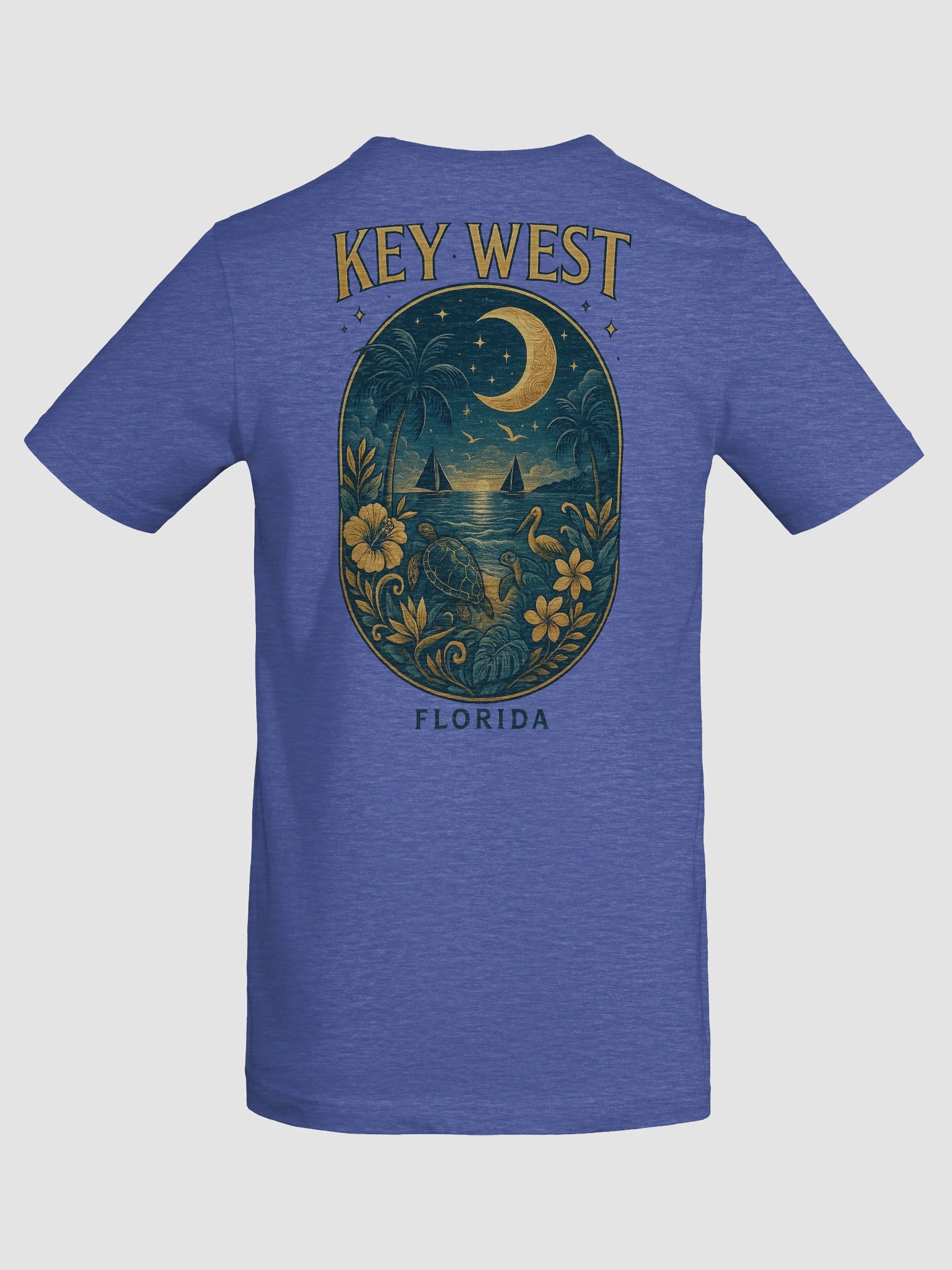 Key West Tropical T-Shirt Ultra Soft Tee with Moonlight Scene product image (8)