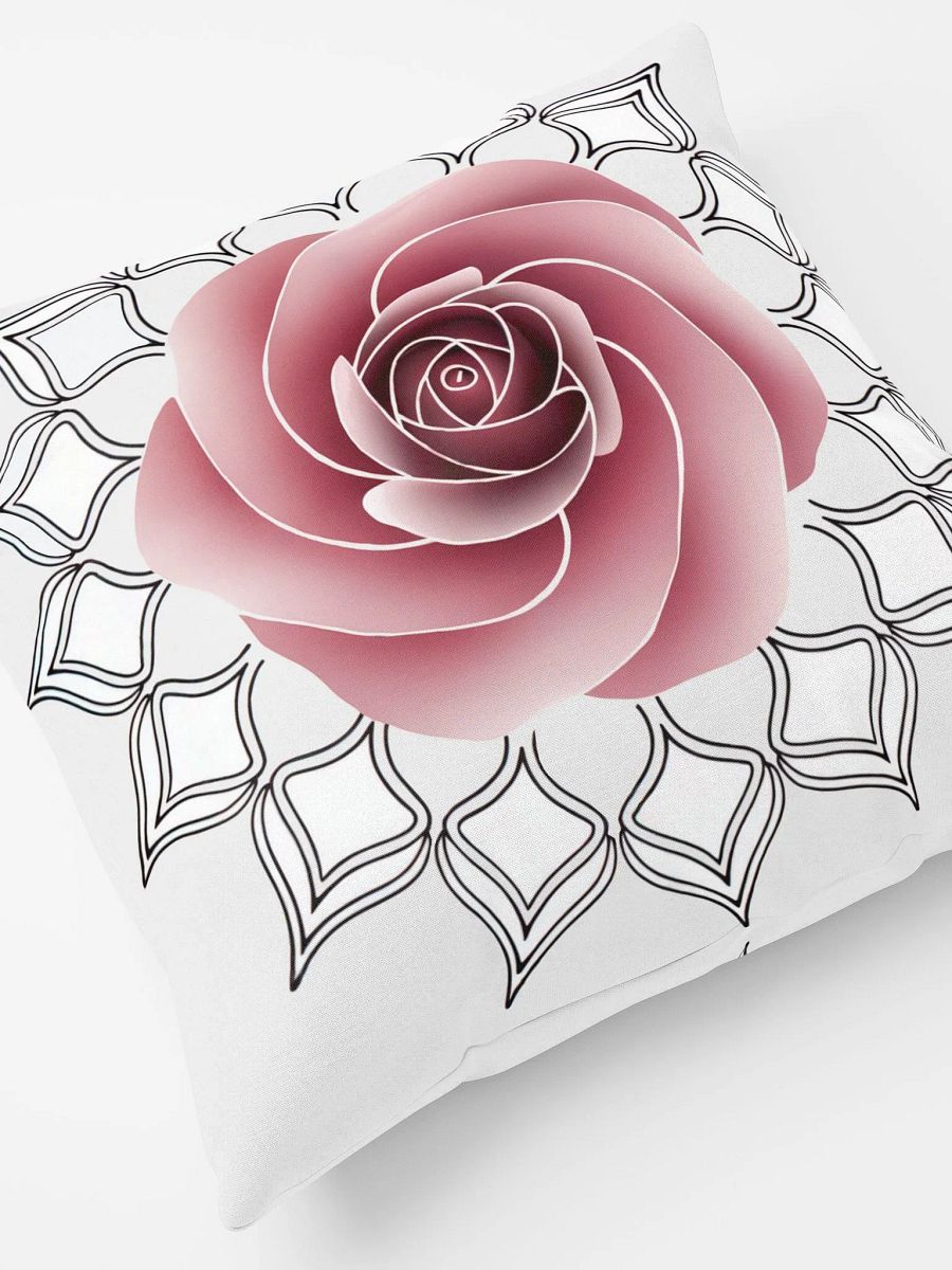 Rose Flower Mandala Throw Pillow - Decorative Floral Mandala Accent Cushion for Living Room & Bedroom product image (4)