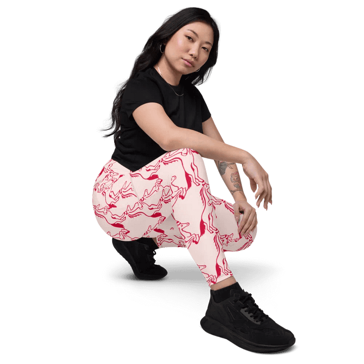 Horse Lovers Red & Pink Finesse Pocket Leggings product image (2)