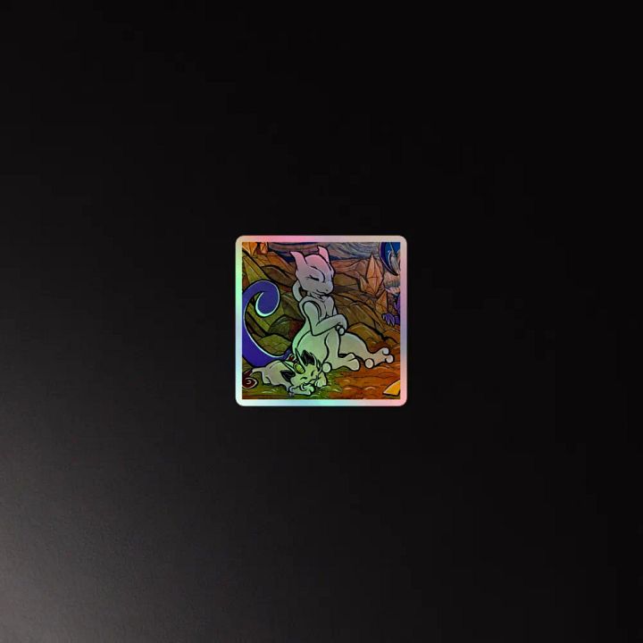Mewtwo & Meowth Holofoil Sticker product image (2)