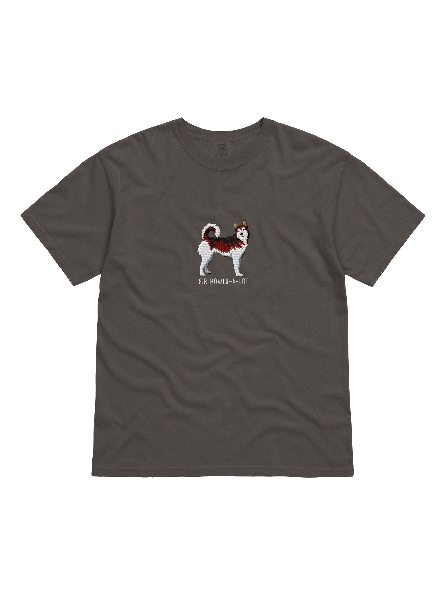Sir Howls-A-Lot T-Shirt(Embroidered) of a Siberian Husky(Red) product image (4)