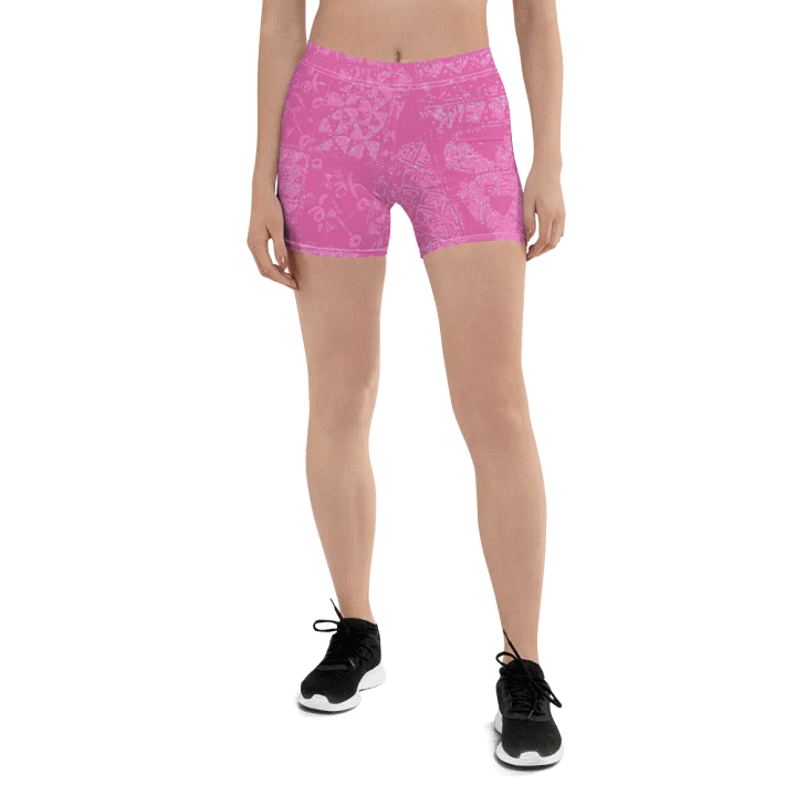Pink and Light Blue Unity Print Shorts product image (1)