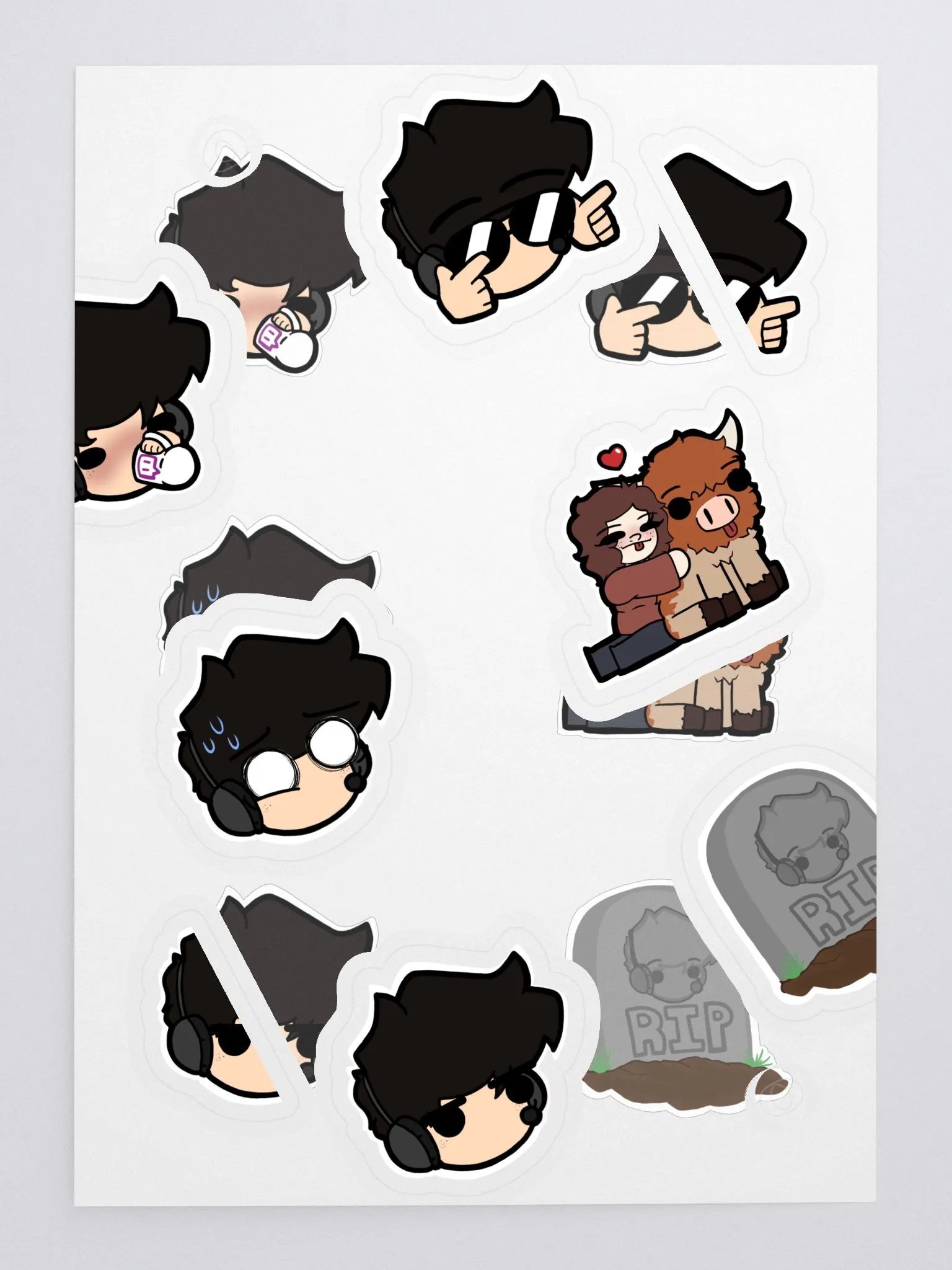 Copy of Mike's Sketchitorium Multi-Emote Sticker Sheet 2 product image (3)