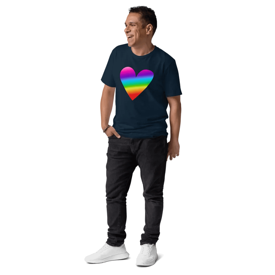 Rainbow Heart Stanley/Stella Organic Cotton T-Shirt product image (174)