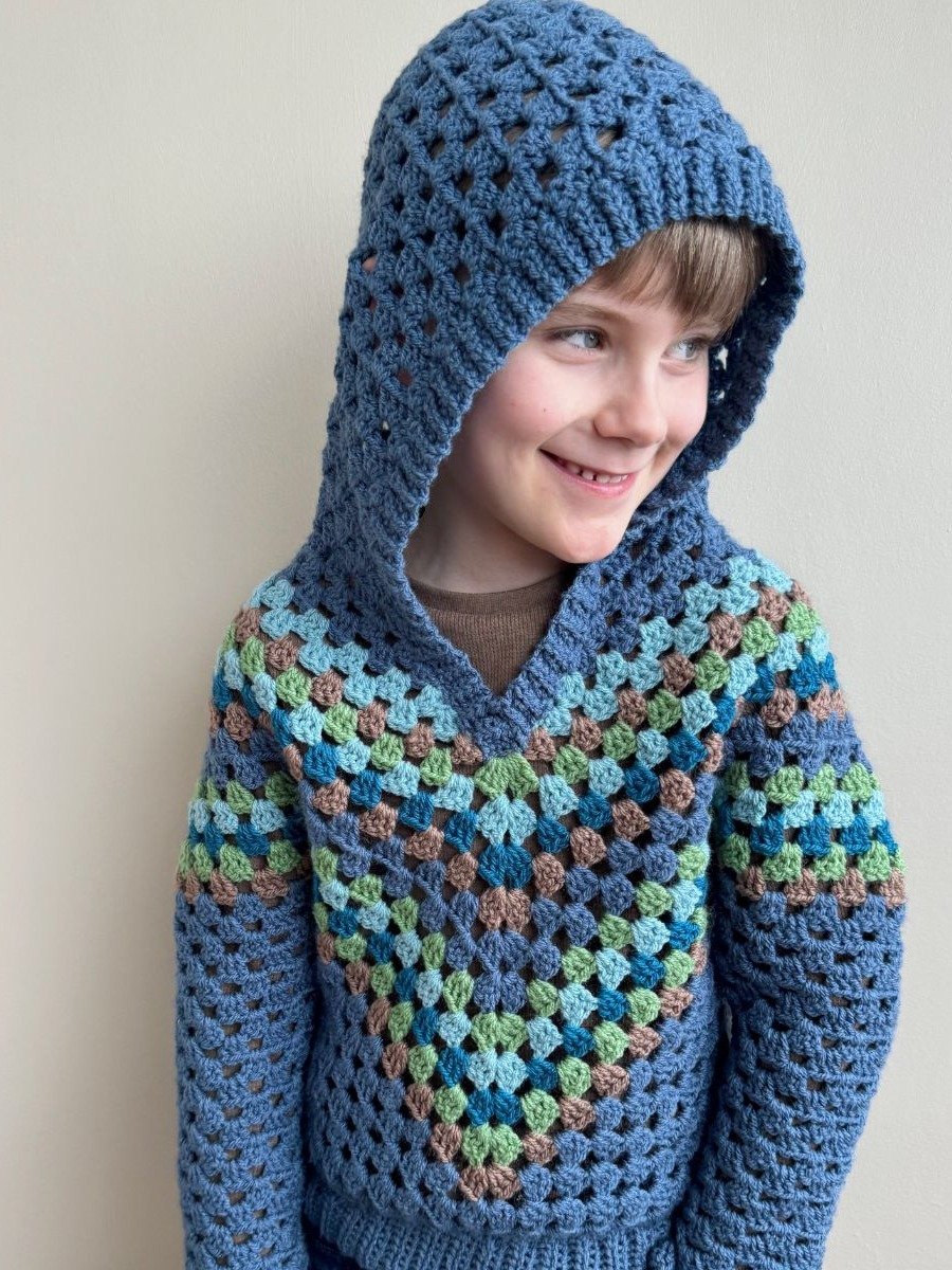 Baby Hoodie Pattern | Granny Stitch Child Crochet Hoodie | Sizes Newborn to 10 Years Pdf product image (7)