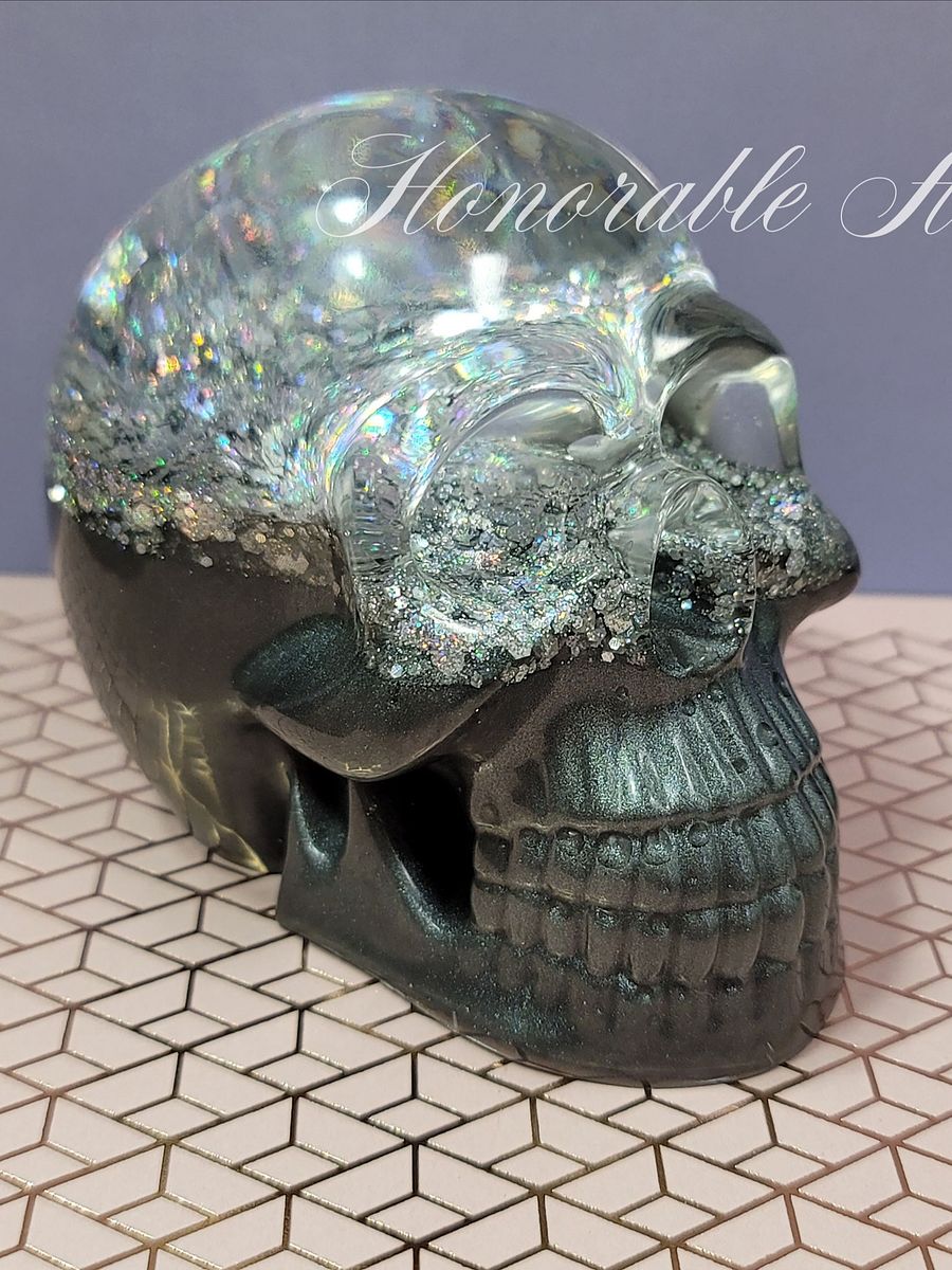 Holo Glitter and Gunmetal Grey Skull product image (1)