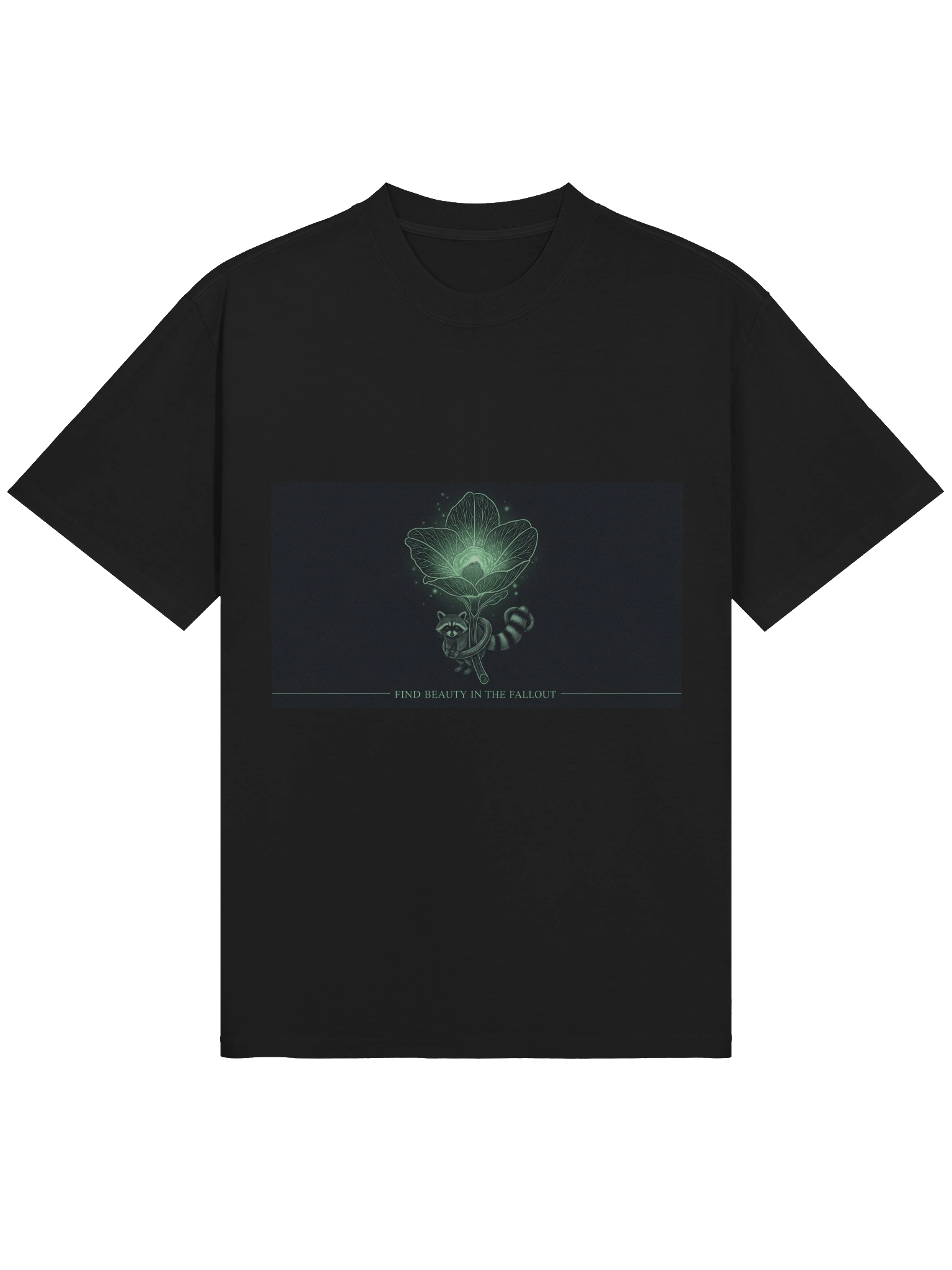 Glowing Floral Raccoon Oversized Tee product image (11)