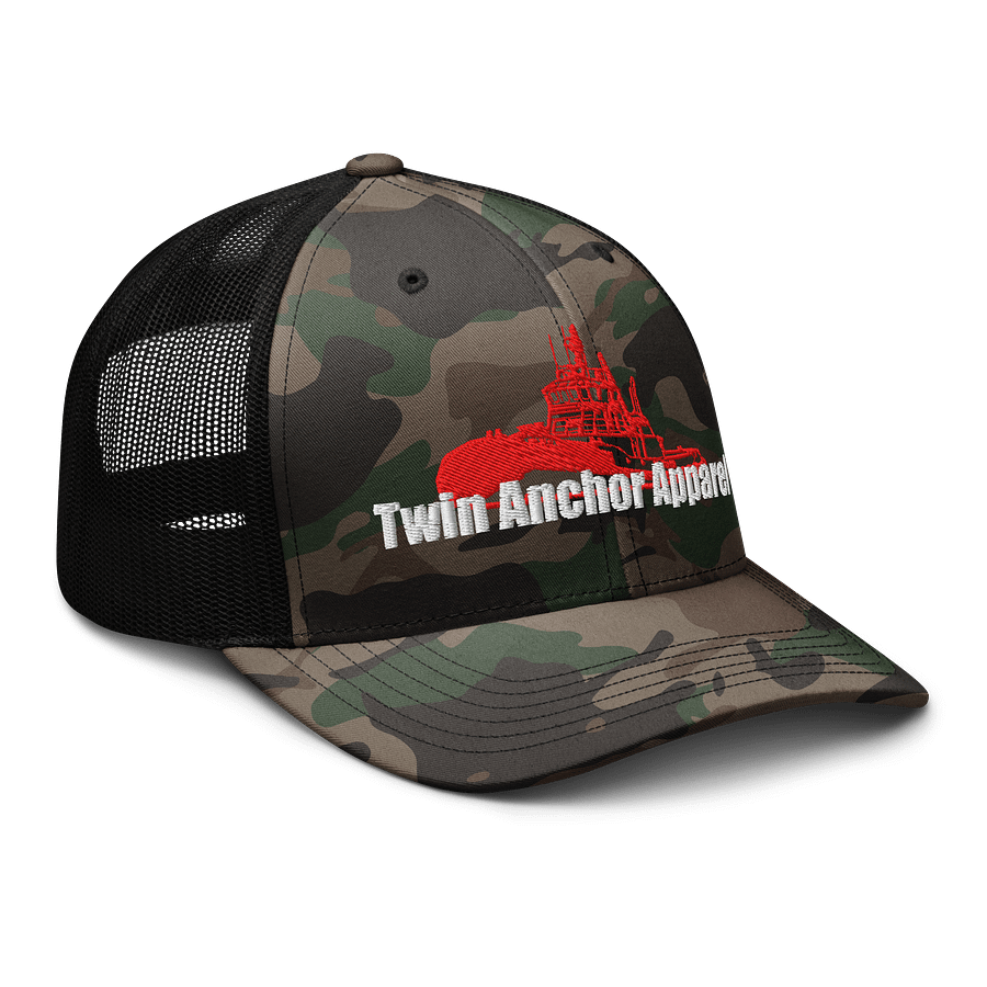 Red Marco tug Camo Trucker Hat product image (8)