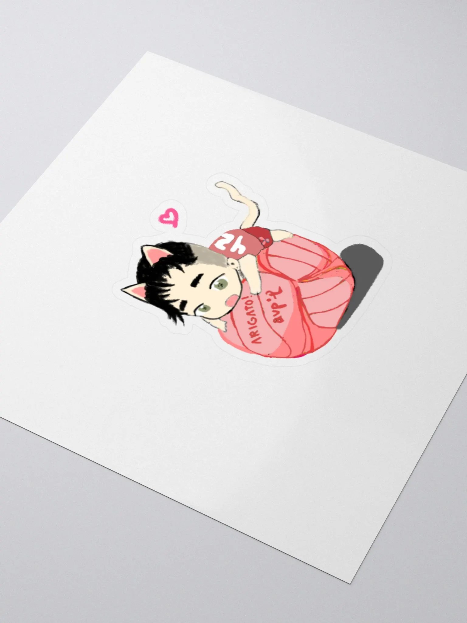 Love Arigato Neko Volleyball Sticker product image (7)