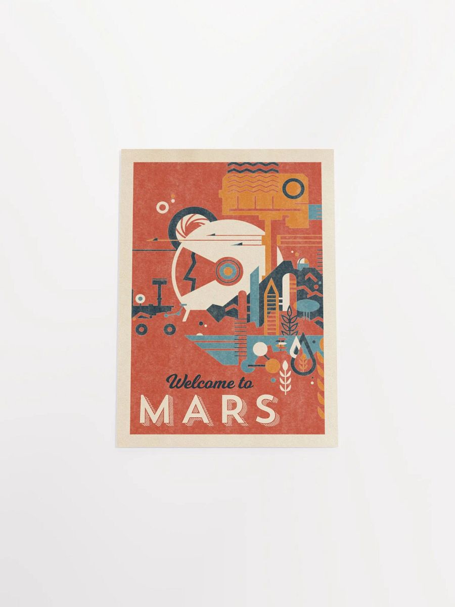 Welcome to Mars — Vintage space poster, retro space art, propaganda poster, retrofuturism art, retro sci-fi print product image (9)