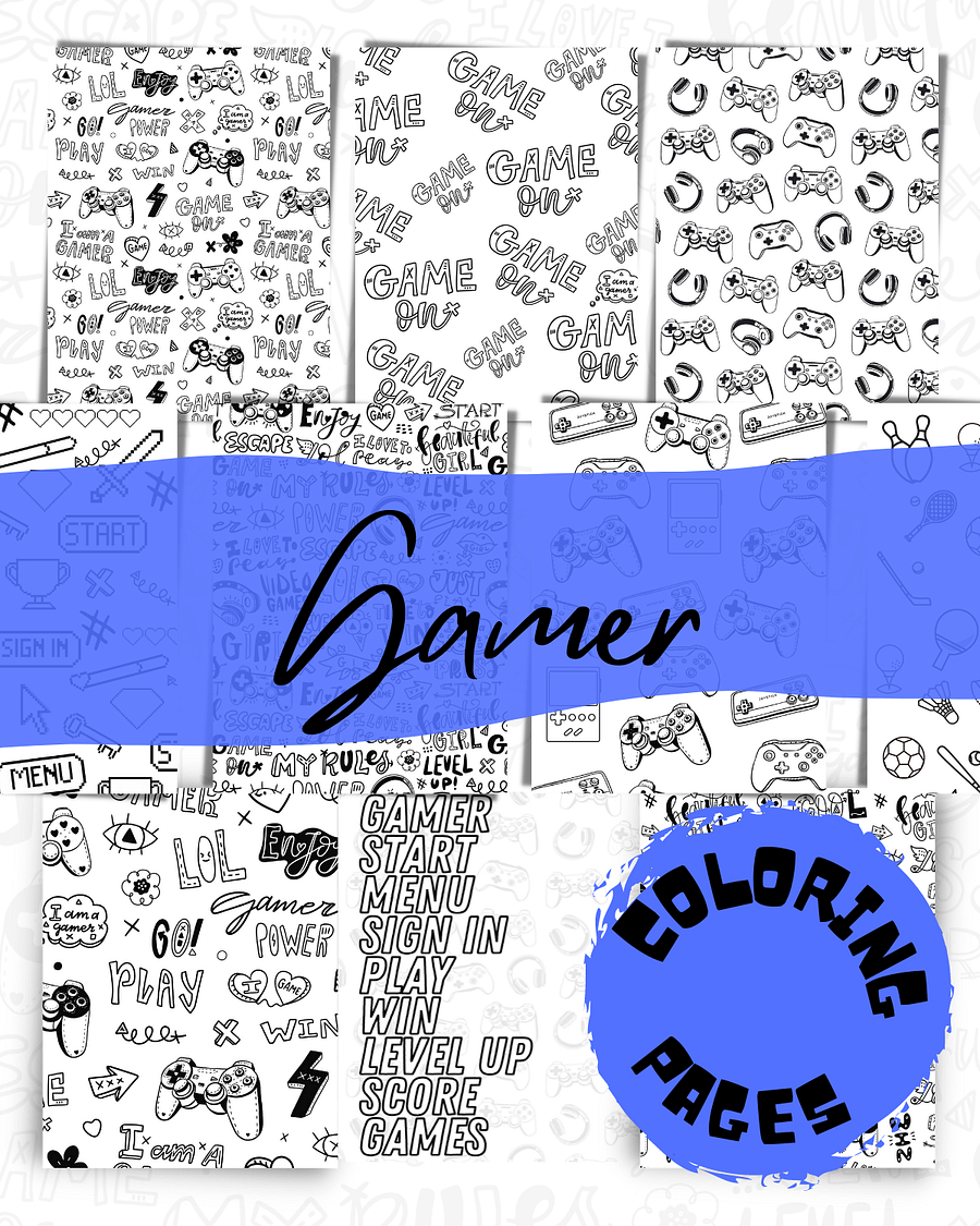 Gamer Gaming Coloring Pages product image (1)