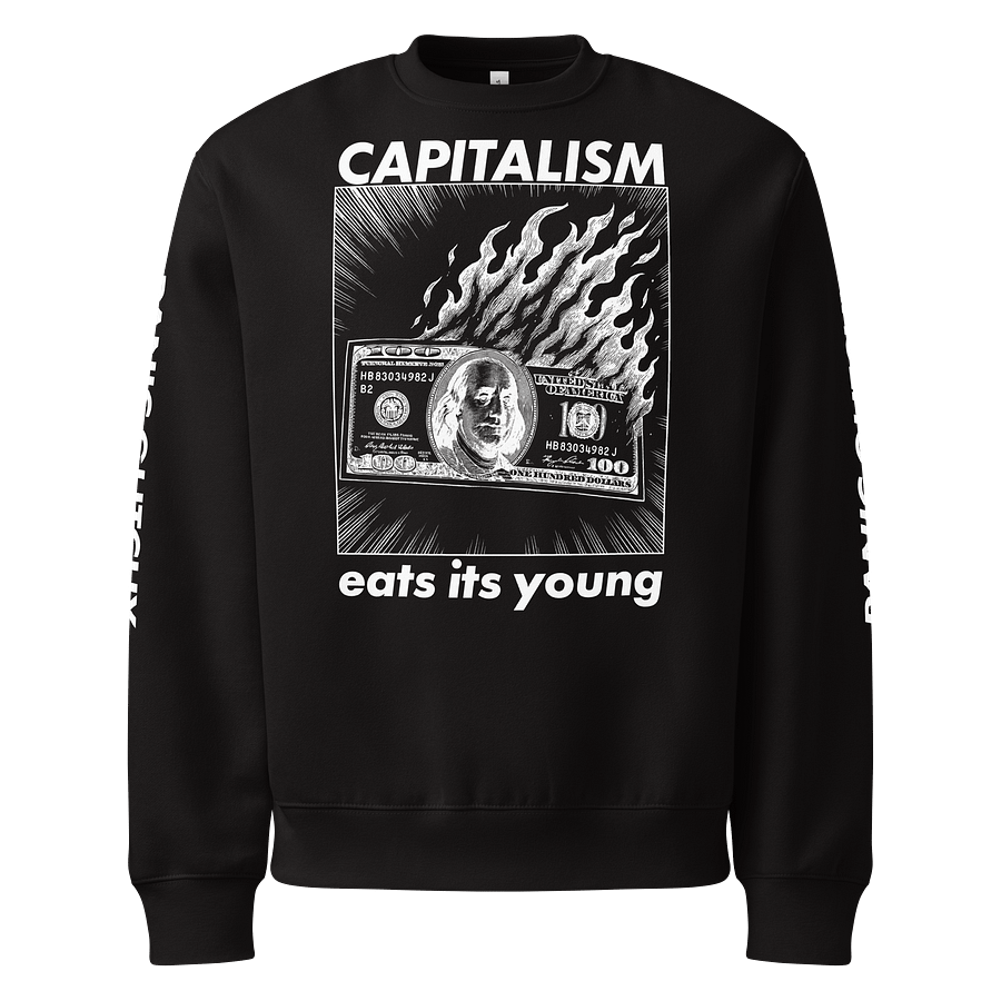 Capitalism Eats its Young Dark-Mode Oversized Sweatshirt product image (1)