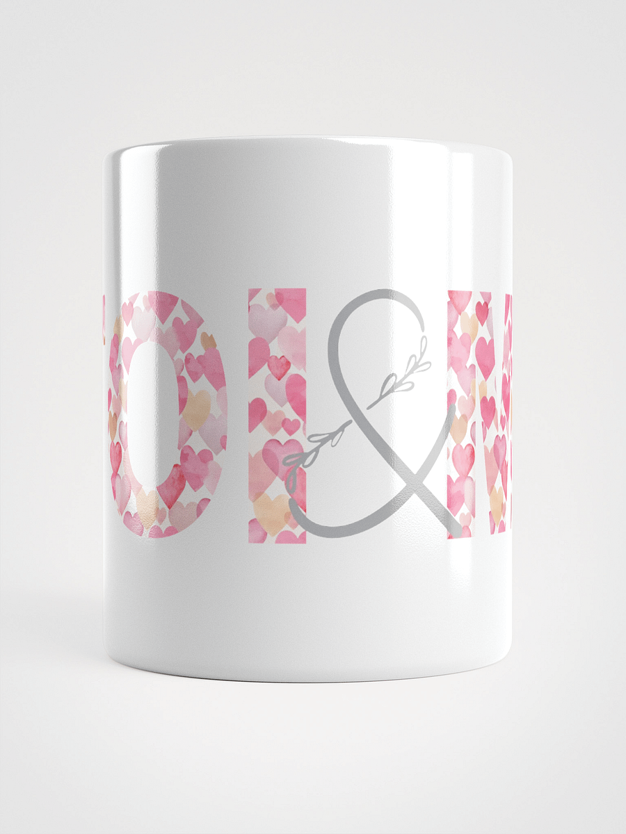 Mug Blanc Toi et Moi - Décor Coeurs roses - Cadeau Couple product image (5)