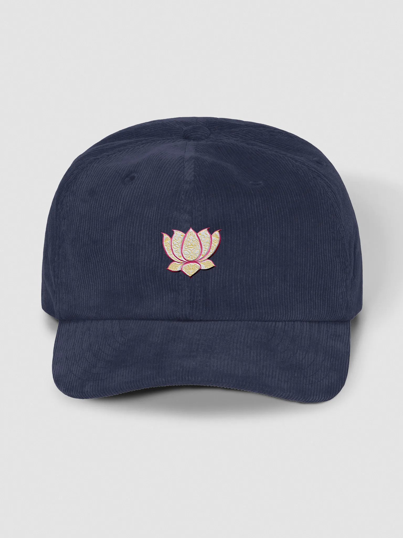 Golden Lotus Corduroy Dad Hat product image (1)