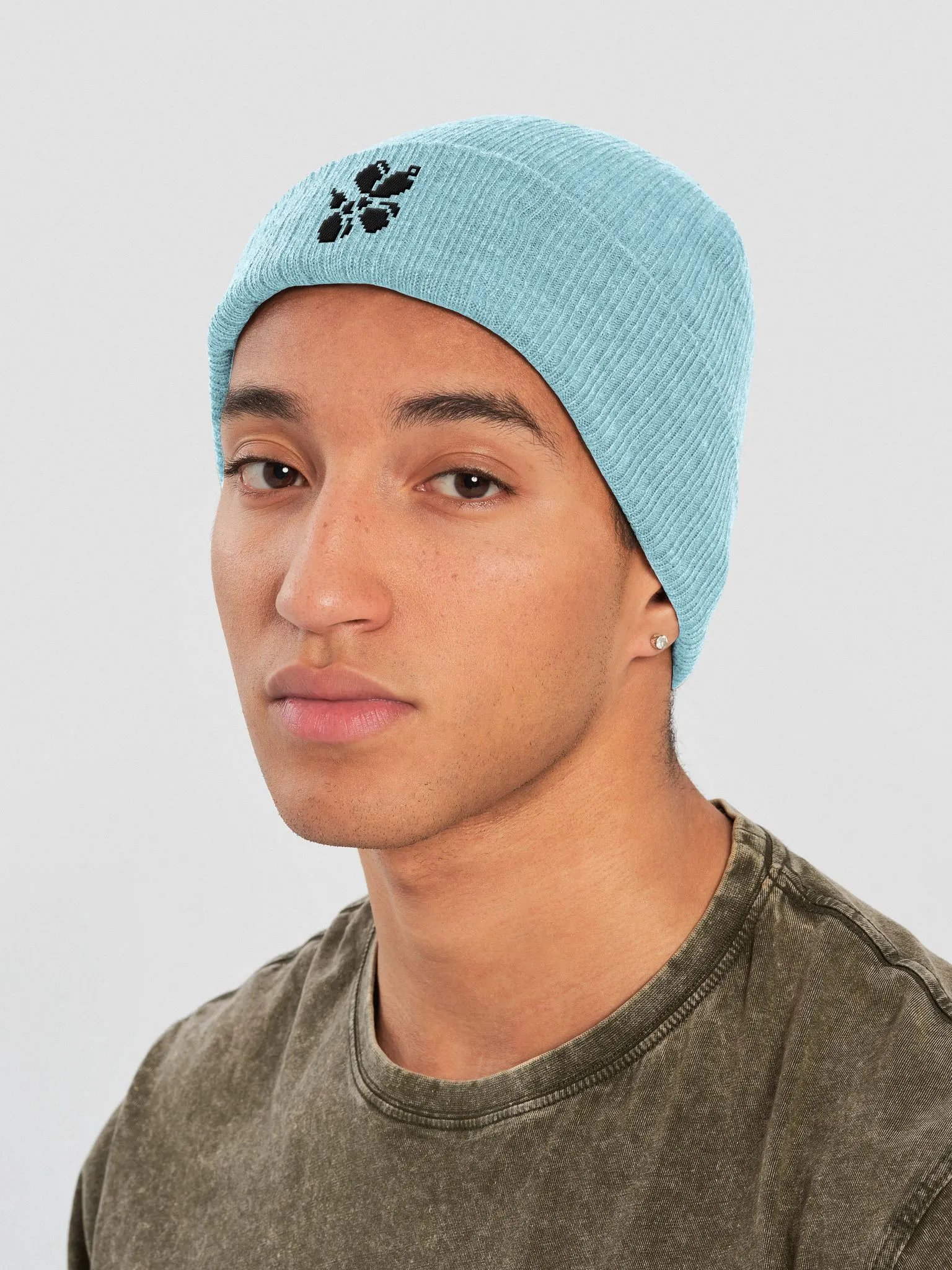 Pixie Dog Beanie (Black on Light) product image (11)